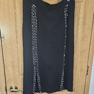 Chic Black Pencil Skirt with Sequin Accents